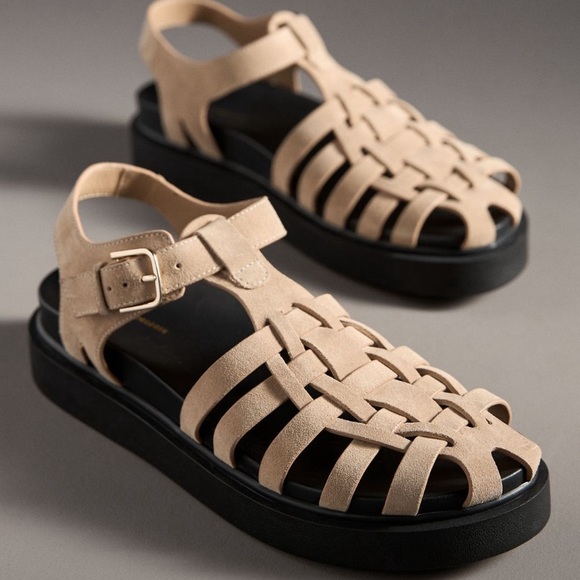 NWT! By Anthropologie Footbed Fisherman Flats - Size EU 38 💎 - Picture 1 of 11